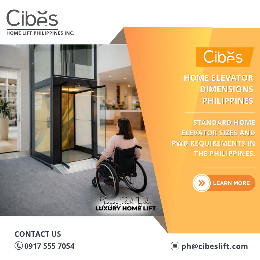 Home elevator dimensions Philippines showing cabin sizes and door widths