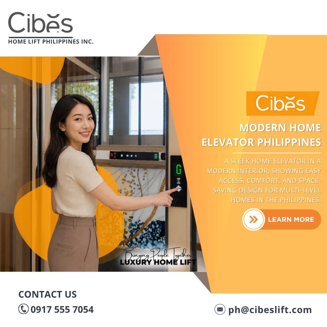 Modern home elevator inside a Filipino house showing sleek glass cabin design and price comparison concept for Philippines